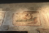 Erotic mural in a Pompeii brothel