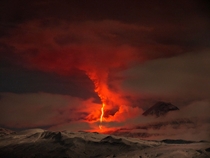 Erupting volcano that looks like a scene from Mount Doom in Mordor from LotR Klyuchevskoy Russia Photo by Marc Szeglat 