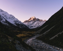 Evening in Mount Cook national park 