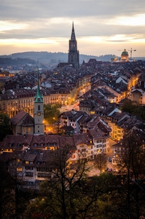 Evening in the Old City of Bern Switzerland 