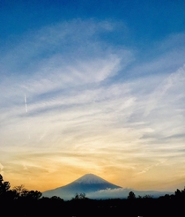 Evening sky with Mt Fuji 