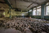 Ex-School and Kingergartens gym in Chernobyl Pripyat