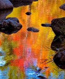 Fall Reflections on the Presumpscot River Windham Maine USA 