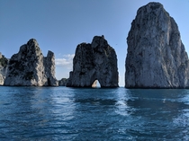 Faraglioni rocks off the coast of Capri Italy    OC
