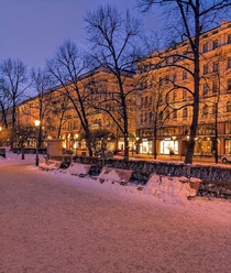February evening in Helsinki Finland 