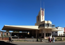 Fiat Tagliero Building in Asmara capital city of Eritrea a Futurist-style service station completed in  designed by Italian architect Giuseppe Pettazzi Pettazzi designed the building to resemble an airplane 