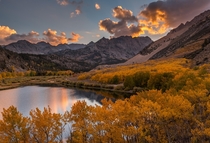 Fiery sunset at the North Lake Eastern Sierras California 