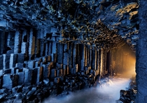 Fingals Cave in the Inner Hebrides of Scotland 