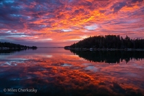 Fire above fire below Sunrise at Winter Harbor Maine