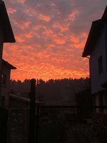Fire in the Sky Bania Bulgaria Captured with Iphone   but still Amazing sunrise