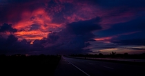 Fire sunset Dominican Republic