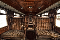 First class Inside view of abandoned parked orient express By MMGrafix 
