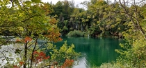 First colors of fall in Plitvice Croatia 