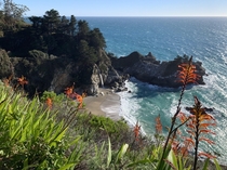 First day of clear skies after two weeks of rain at McWay Falls Big Sur CA 