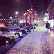 First heavy snowfall in Hamburg Germany