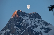 First light and the moon - rmighorn Switzerland 