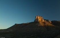 First light hits the peak of El Capitan Guadalupe Mountains National Park Texas x