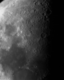 First quarter moon close-up
