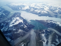 Fjords and glaciers on the coast of Greenland 