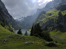 Flensee Lake before a thunderstorm Alpstein Switzerland 