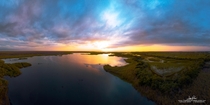 Flight over Floridas Space Coast amp the St Johns River at Sunset 