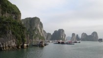 Floating fishing village Halong Bay Vietnam  