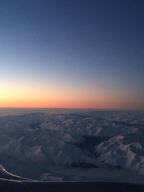 Flying at sunrise in Alaska