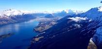 Flying between Queenstown and Milford Sound NZ 