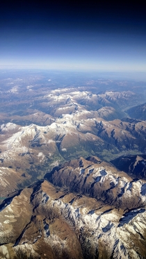 Flying over the Alps Italy 
