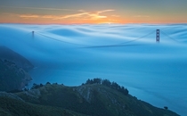 Fog over Golden Gate by Javier Acosta 