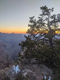 Foggy sunrise at Grand Canyon National Park 