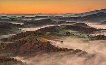 Foggy Valley in Slovenia 