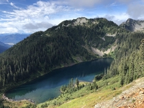For anyone who saw my post yesterday - this is the view from the other side of Joe Lake Alpine Lakes Wilderness in WA via the Pacific Crest Trail 