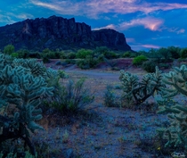 For Social Distancing Shoot at Blue Hour Superstition Mountains Arizona 