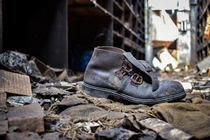 Forgotten shoe in a old coal factory - France 