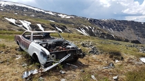 Found this long abandoned Oldsmobile at the top of a mountain near Keno City Yukon