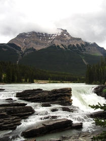 Found this photo on an old camera I took tree planting in  Athabasca Falls in Jasper National Park Alberta Canada OC 