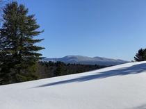 Fresh snow at Weissner Woods VT Worcester Range in the background 