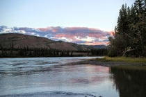 From an island in the middle of the Yukon River Canada 