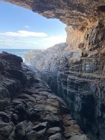 From the cave at the back of Flinders Cravasse Whalers Way Eyre Peninsula South Australia A beautiful and wild part of the world 