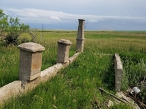 Front Entrance Foundation of Home on Overgrown Farmstead Southern S Dakota 
