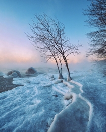 Frozen shores of Lake Michigan Milwaukee WI  IG grantplace