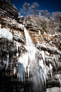 Frozen waterfall Mojstrana Slovenia  x
