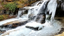 Frozen waterfall Mount Whitney US 