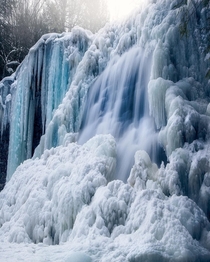 Frozen Waterfall with Ice Window - Maryland 