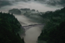 Fukushima bridge in the fog XPost rFoggyPics 