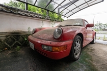 Fukushima red zone  A radiated Porsche Carrera  turbo left to rot