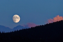Full moon over the Rockies Estes Park Colo 