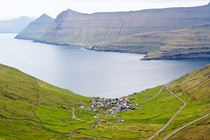 Funningur a town on the northwest coast of Eysturoy Faroe Islands 