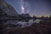Galactic Eruption The Milky Way gleaming over Vogelsang Peak Yosemite National Park 